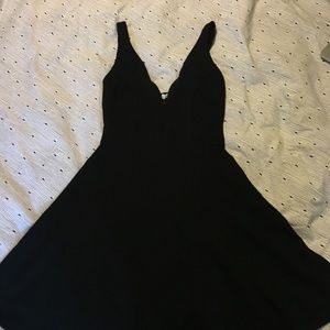 Charlotte Russe deep v black dress
